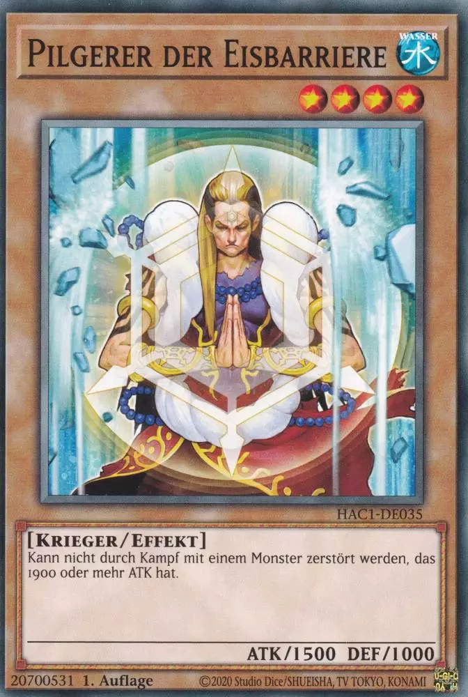 Pilgerer der Eisbarriere HAC1-DE035 ist in Common Yu-Gi-Oh Karte aus Hidden Arsenal Chapter 1 1.Auflage