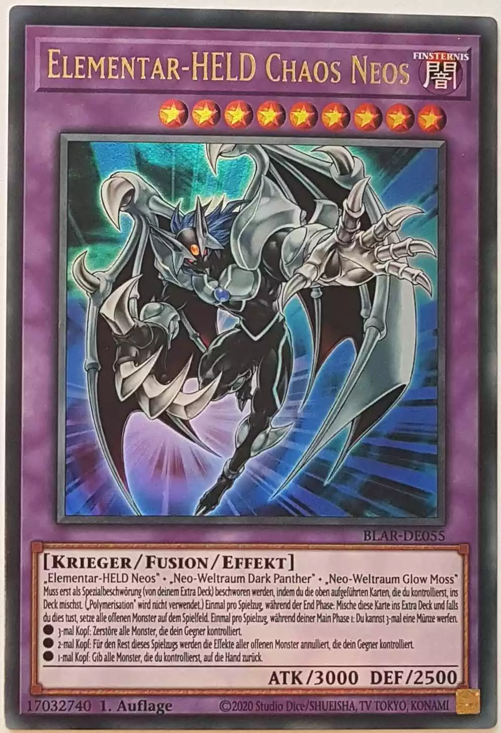 Elementar-HELD Chaos Neos BLAR-DE055 ist in Ultra Rare Yu-Gi-Oh Karte aus Battles of Legend: Armageddon 1.Auflage