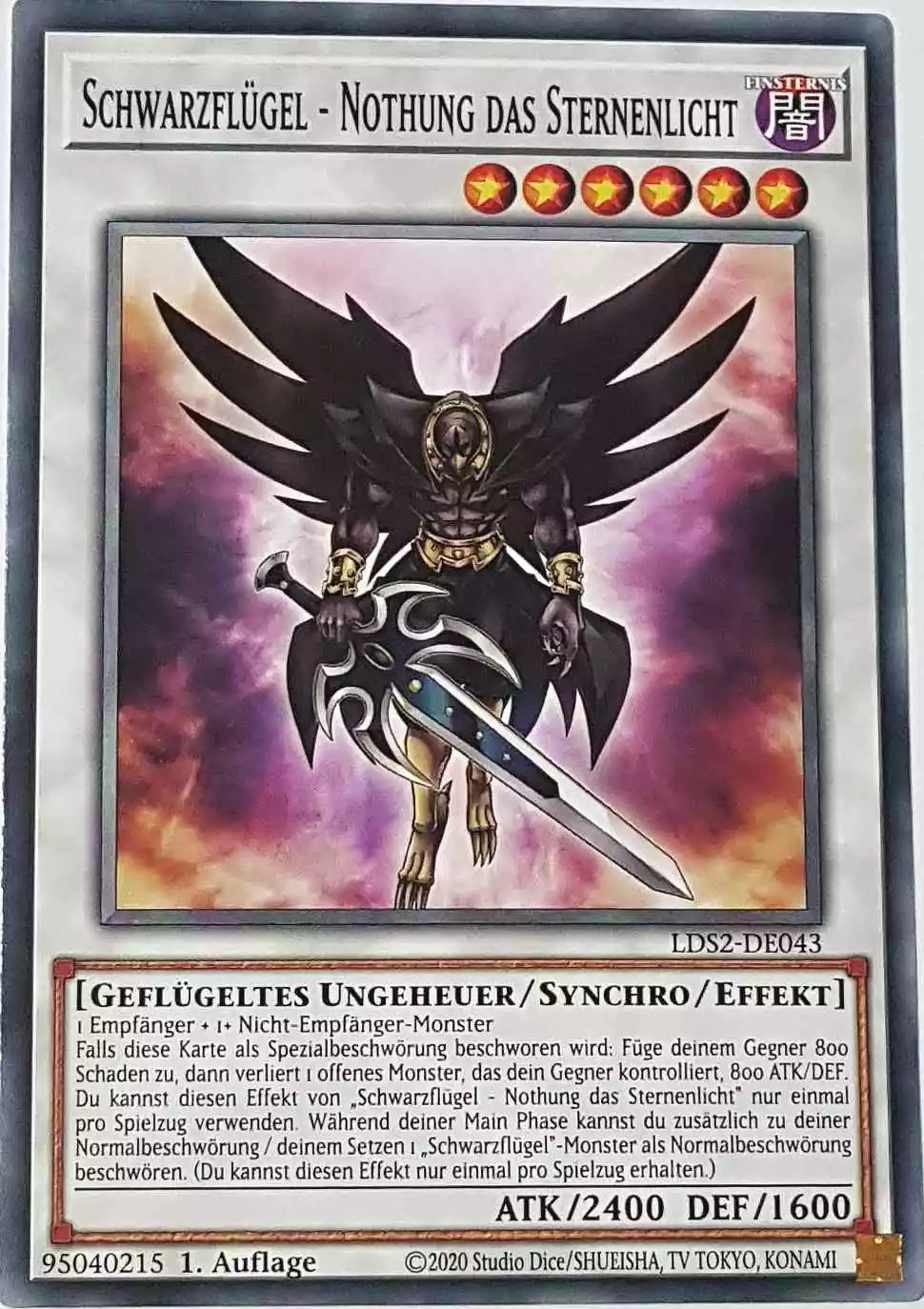 Schwarzflügel - Nothung das Sternenlicht LDS2-DE043 ist in Common Yu-Gi-Oh Karte aus Legendary Duelists: Season 2 1.Auflage