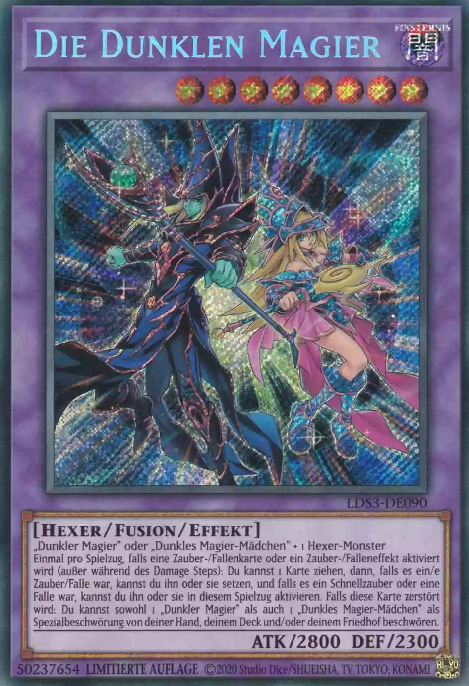 Die Dunklen Magier LDS3-DE090 ist in Secret Rare Yu-Gi-Oh Karte aus Legendary Duelists Season 3 1.Auflage