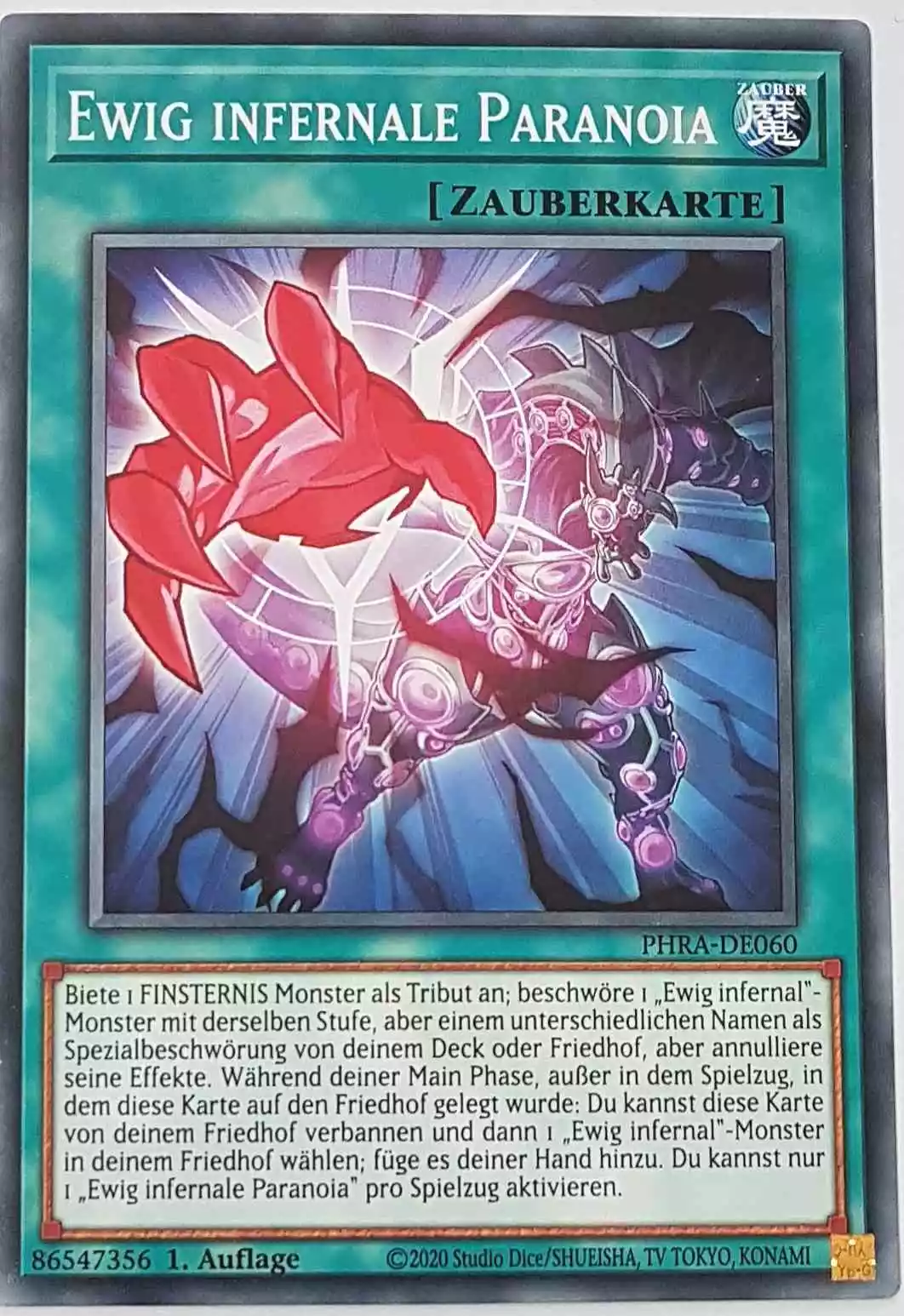 Ewig infernale Paranoia PHRA-DE060 ist in Common Yu-Gi-Oh Karte aus Phantom Rage 1. Auflage