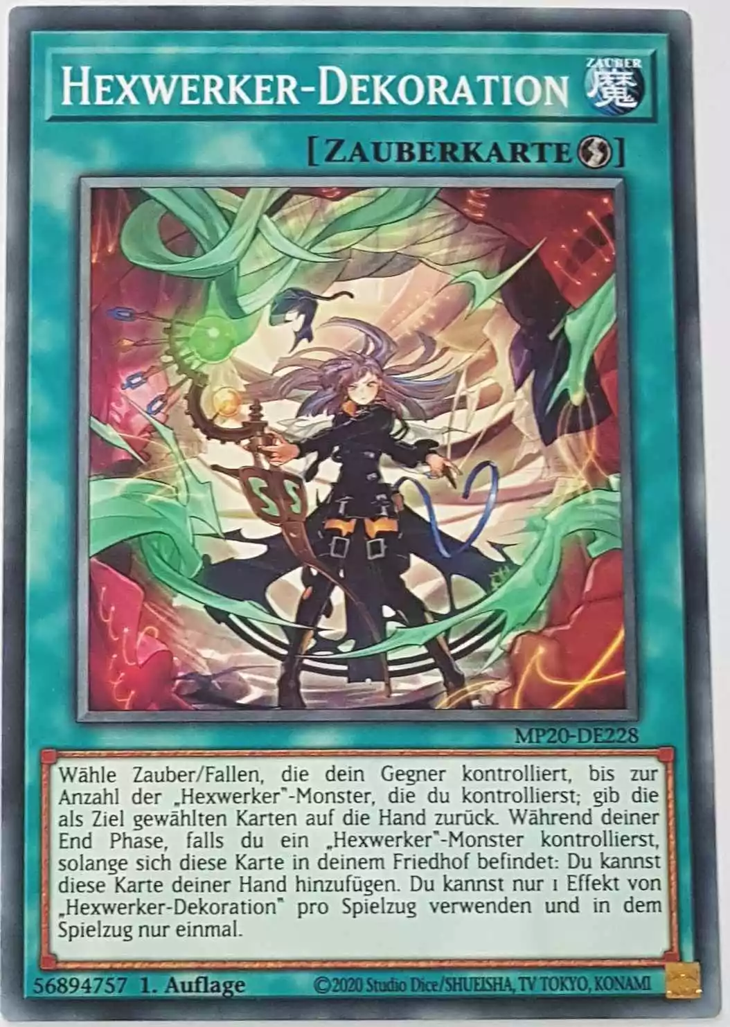 mp20-de228-hexwerker-dekoration-common Hexwerker-Dekoration MP20-DE228 ist in Common Yu-Gi-Oh Karte aus 2020 Tin of Lost Memories 1.Auflage