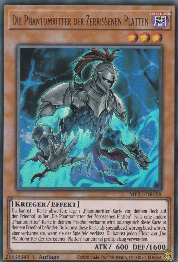 Die Phantomritter der Zerrissenen Platten MP21-DE168 ist in Ultra Rare Yu-Gi-Oh Karte aus Tin of Ancient Battles 1.Auflage