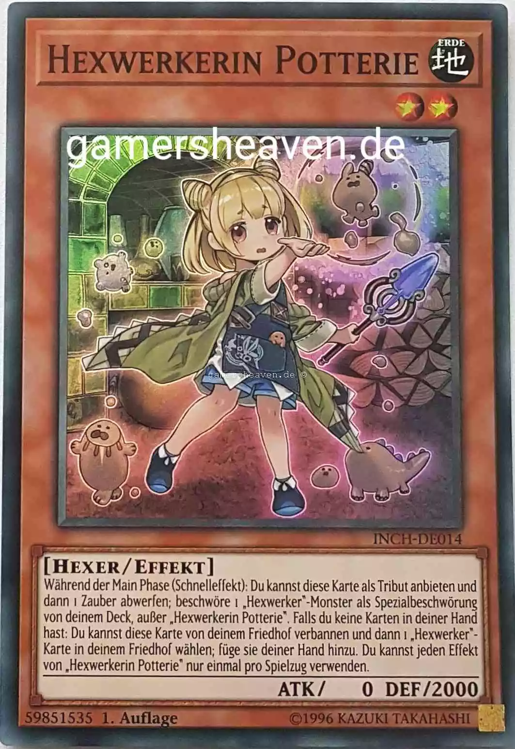 Hexwerkerin Potterie INCH-DE014 ist in Super Rare Yu-Gi-Oh Karte aus The Infinity Chasers 1.Auflage