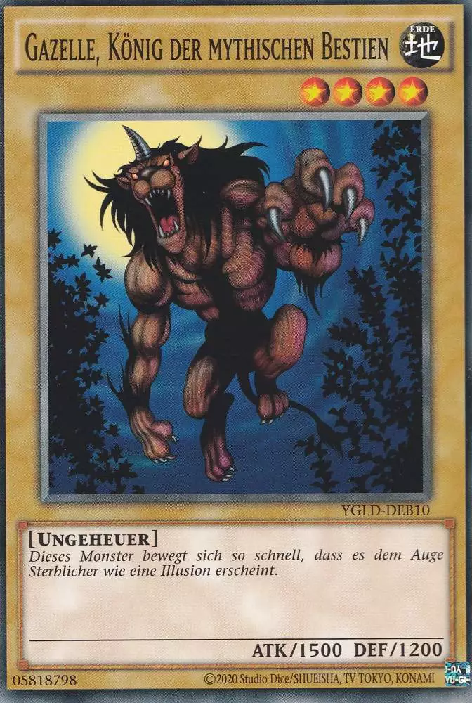 Gazelle, König der mythischen Bestien YGLD-DEB10 ist in Common Yu-Gi-Oh Karte aus Yugis Legendary Decks - King of Games unlimitiert
