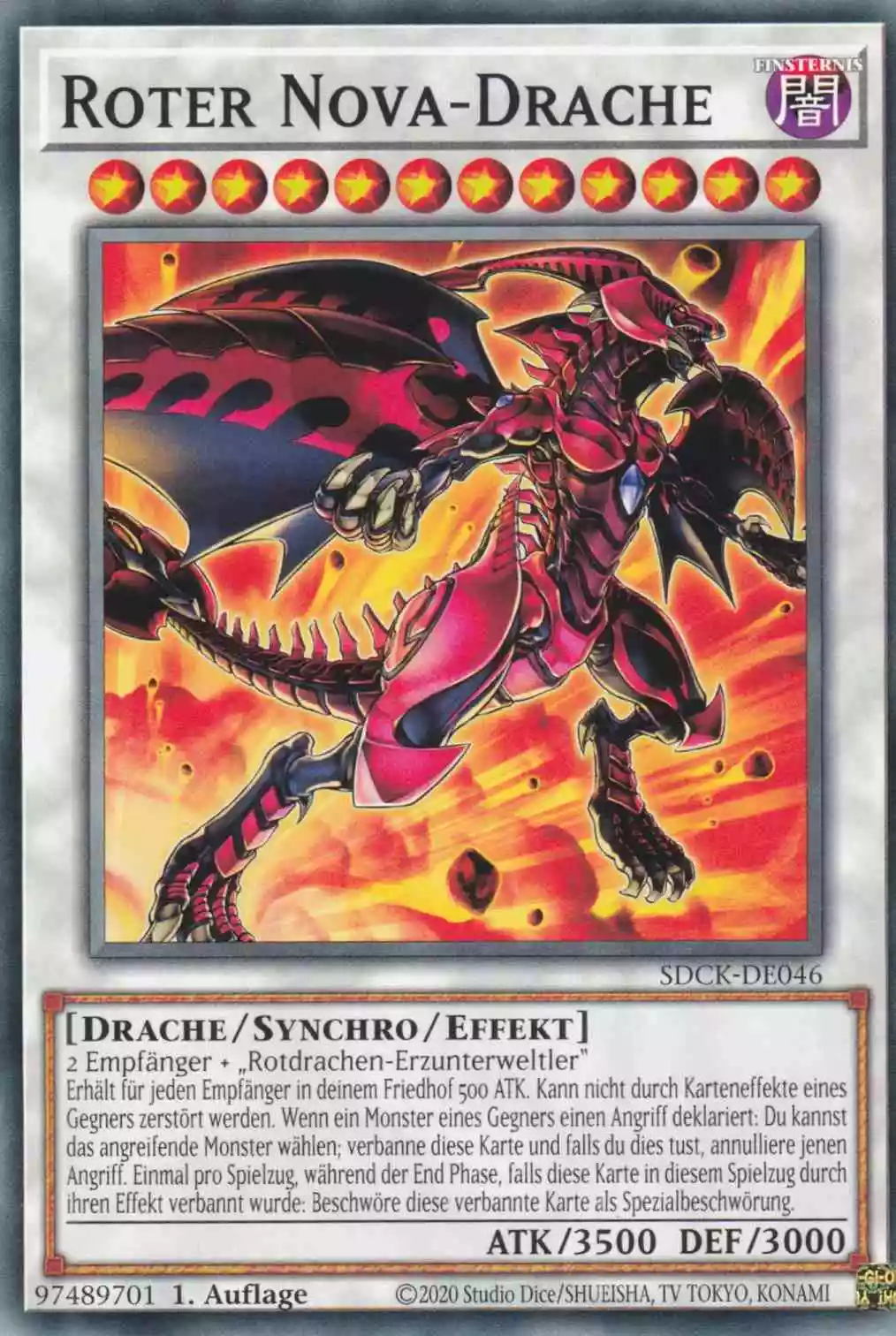 Roter Nova-Drache SDCK-DE046 ist in Common Yu-Gi-Oh Karte aus The Crimson King 1.Auflage