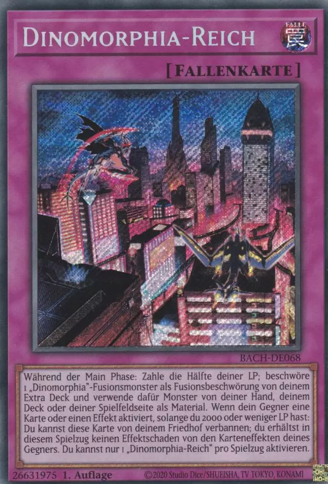 bach-de068-dinomorphia-reich-secret-rare-battle-of-chaos Dinomorphia-Reich BACH-DE068 ist in Secret Rare Yu-Gi-Oh Karte aus Battle of Chaos 1.Auflage