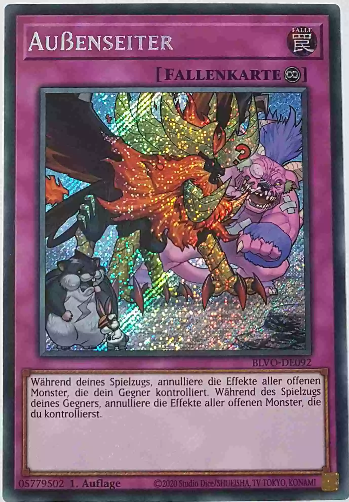 Außenseiter BLVO-DE092 ist in Secret Rare Yu-Gi-Oh Karte aus Blazing Vortex 1.Auflage