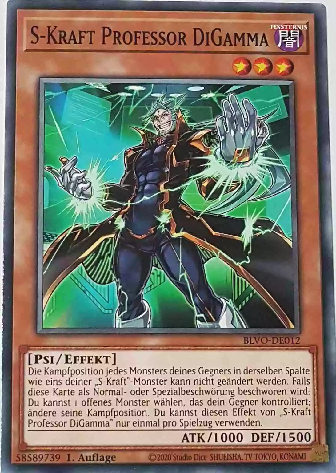 S-Kraft Professor DiGamma BLVO-DE012 ist in Common Yu-Gi-Oh Karte aus Blazing Vortex 1.Auflage