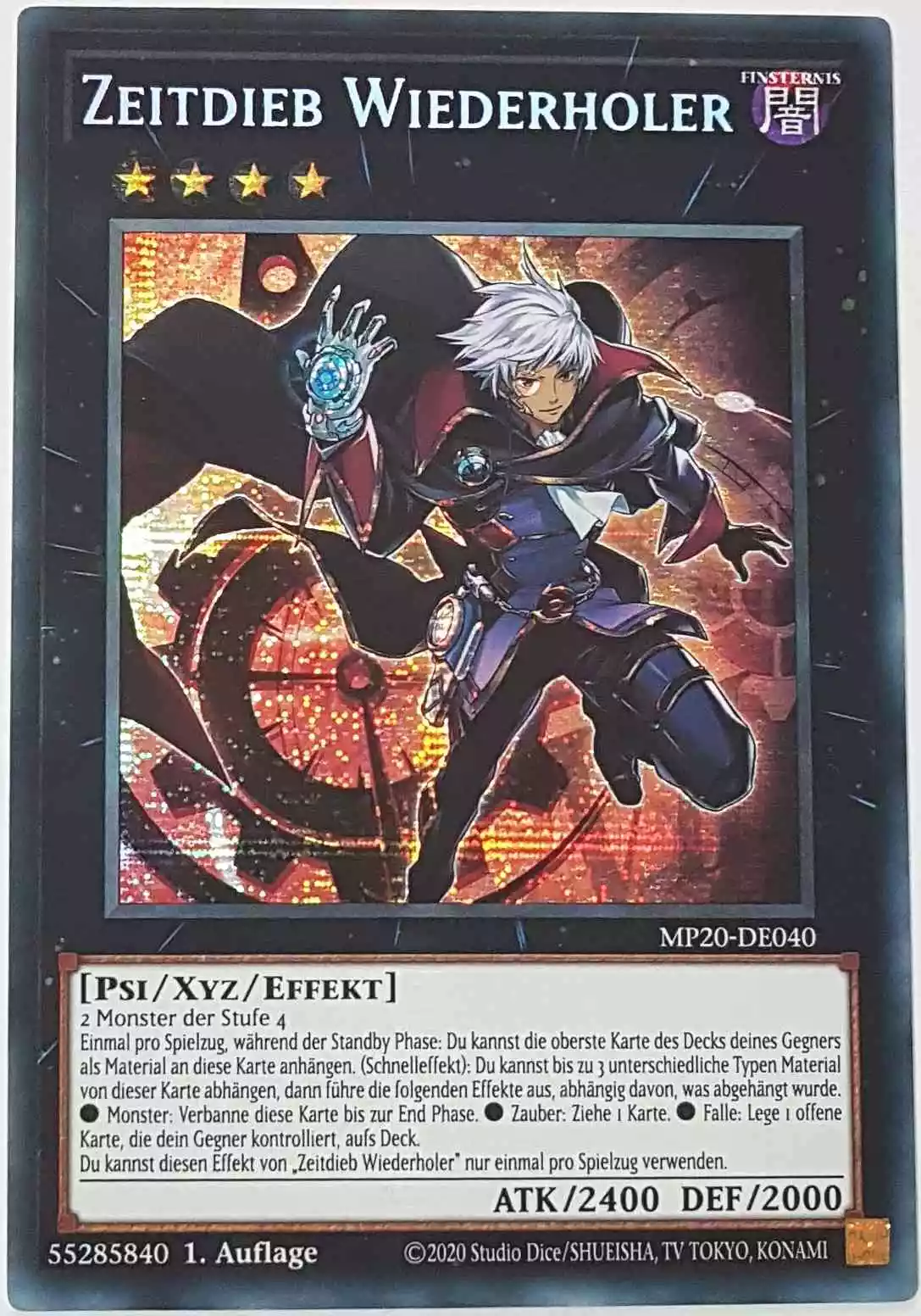 Zeitdieb Wiederholer MP20-DE040 ist in Prismatic Secret Rare Yu-Gi-Oh Karte aus 2020 Tin of Lost Memories 1.Auflage