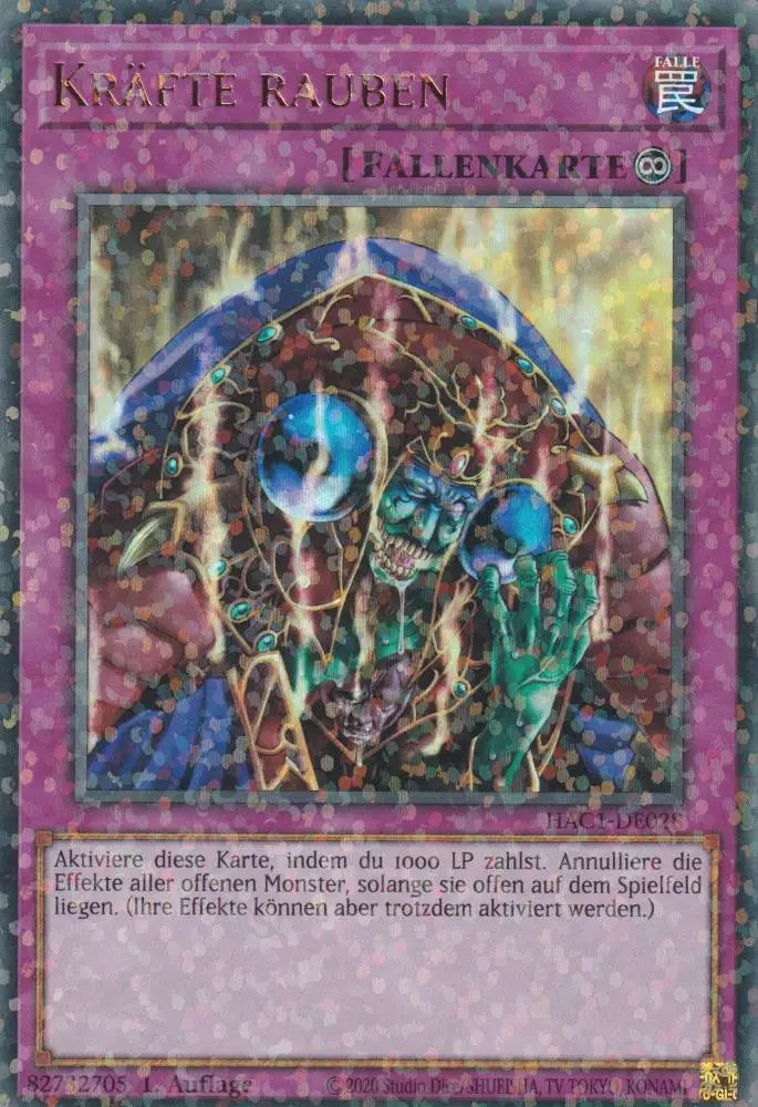 Kräfte rauben HAC1-DE028 ist in Duel Terminal Ultra Parallel Rare Yu-Gi-Oh Karte aus Hidden Arsenal Chapter 1 1.Auflage