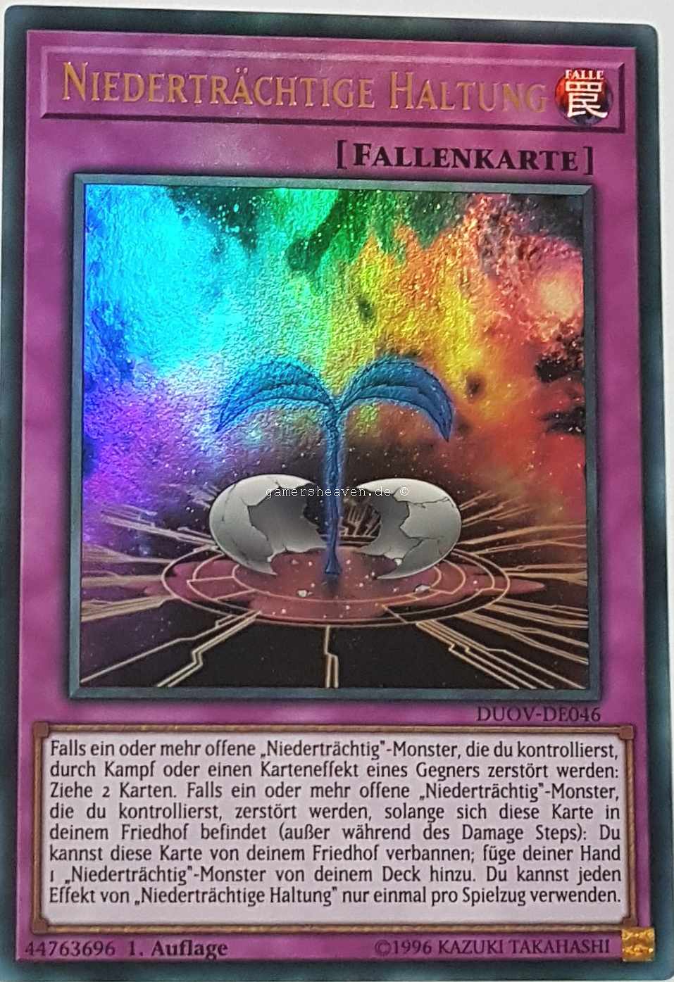 Niederträchtige Haltung DUOV-DE046 ist in Ultra Rare Yu-Gi-Oh Karte aus Duel Overload 1.Auflage