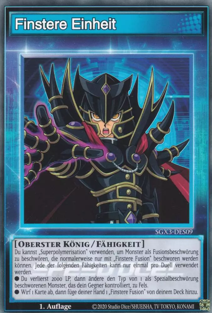 Finstere Einheit SGX3-DES09 ist in Common Yu-Gi-Oh Karte aus Speed Duel GX: Duelists of Shadows 1.Auflage