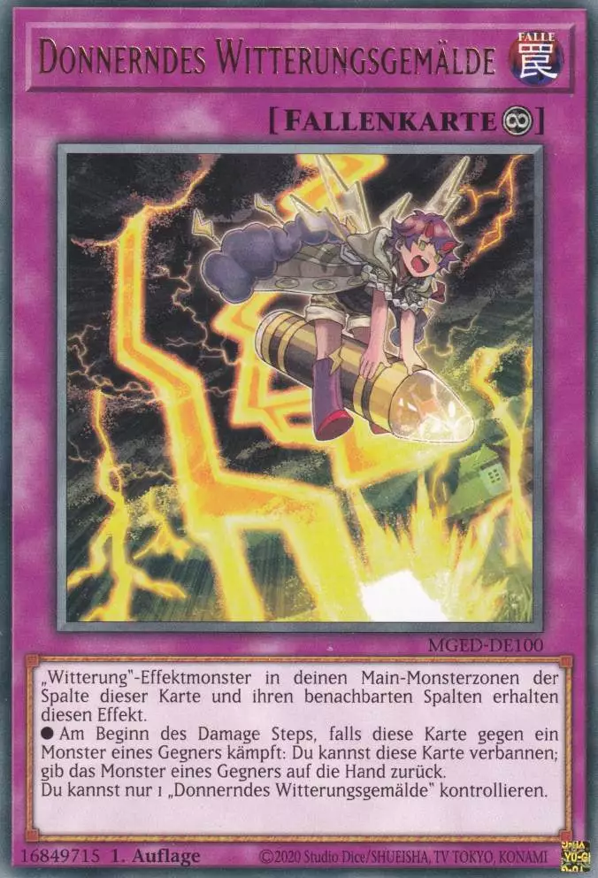 mged-de100-donnerndes-witterungsgemaelde-rare-maximum-gold-el-dorado Donnerndes Witterungsgemälde MGED-DE100 ist in Rare Yu-Gi-Oh Karte aus Maximum Gold El Dorado 1.Auflage