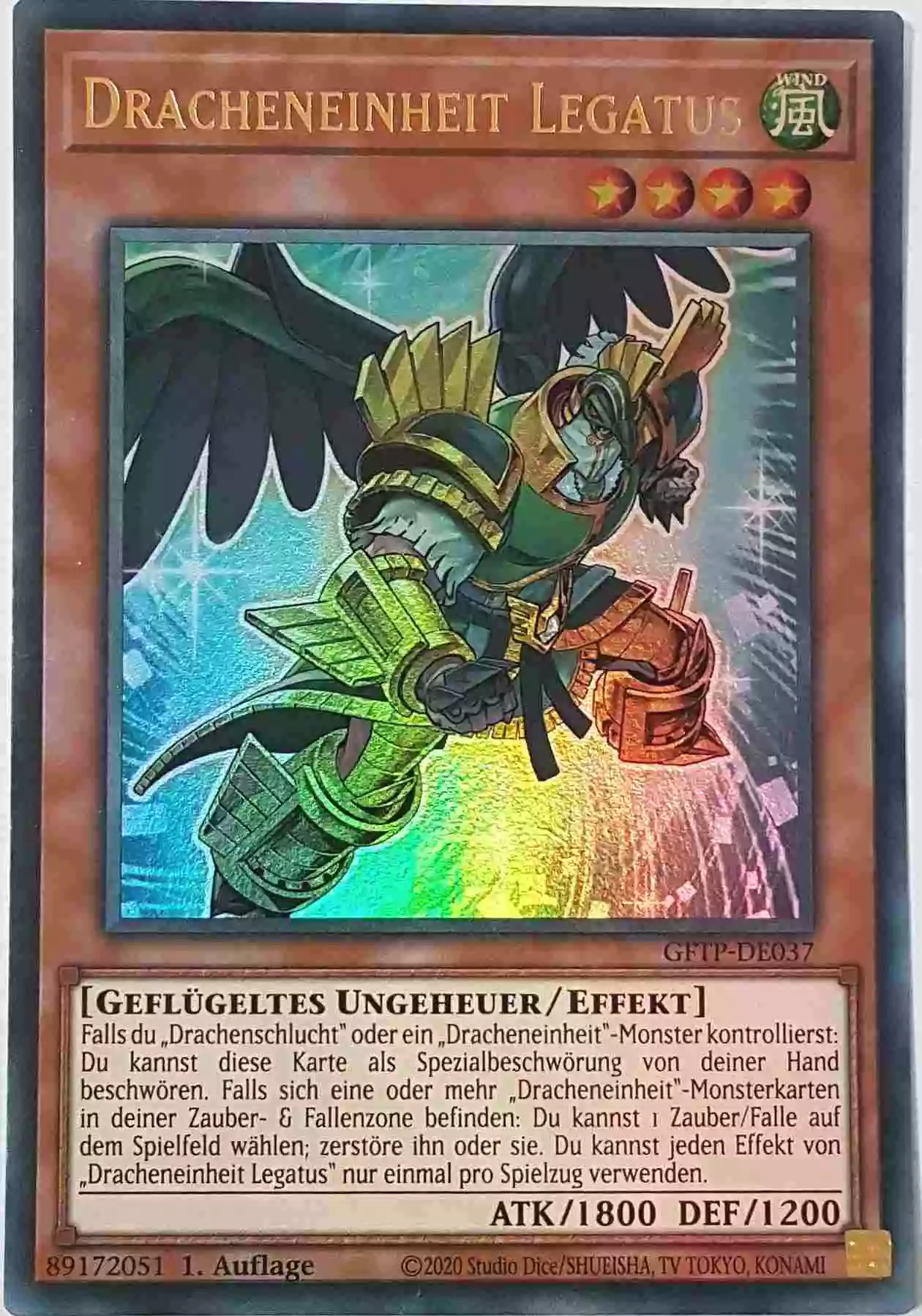 Dracheneinheit Legatus GFTP-DE037 ist in Ultra Rare Yu-Gi-Oh Karte aus Ghost From The Past 1.Auflage