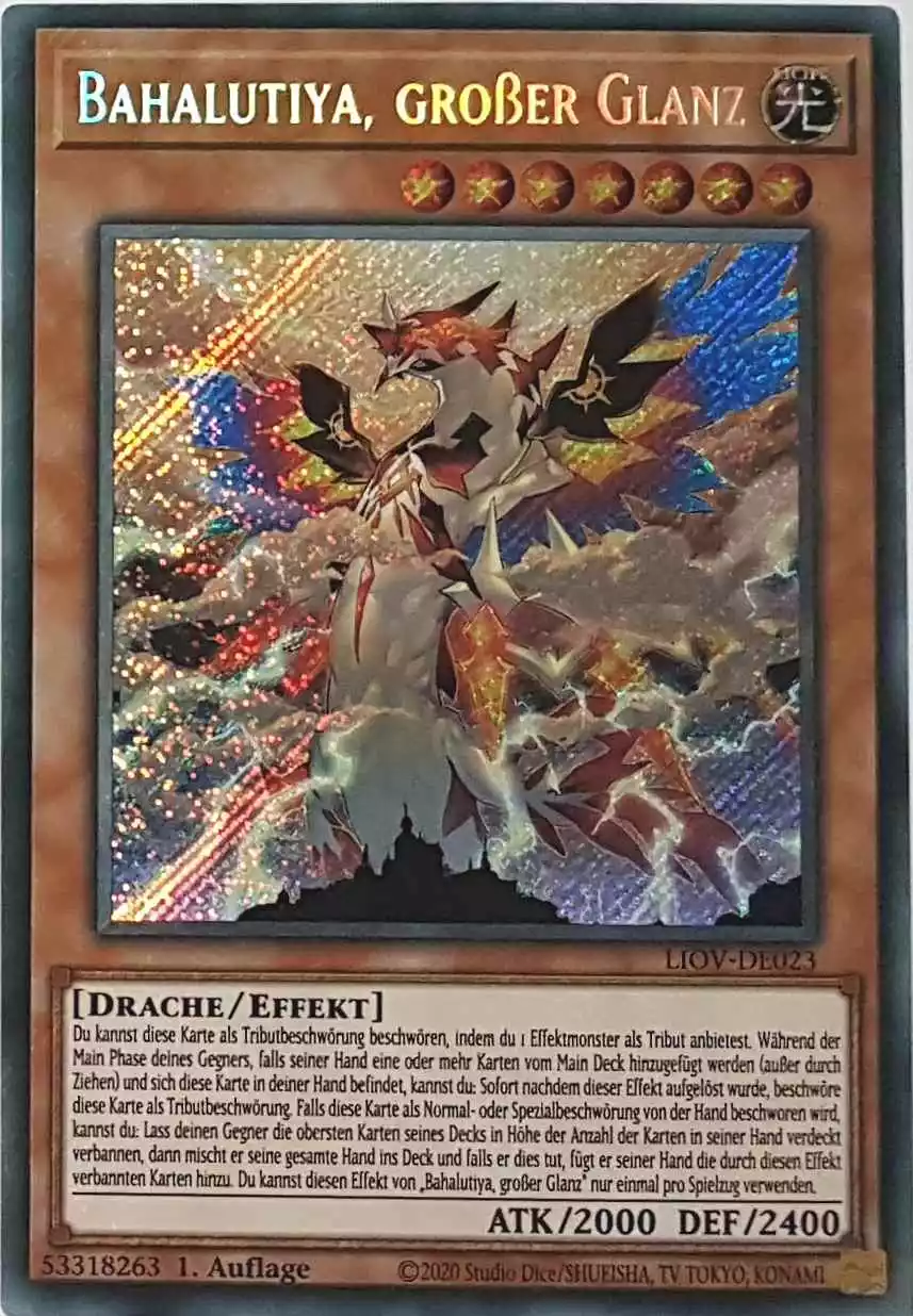 liov-de023-bahalutiya-grosser-glanz-secret-rare-lightning-overdrive Bahalutiya, großer Glanz LIOV-DE023 ist in Secret Rare Yu-Gi-Oh Karte aus Lightning Overdrive 1.Auflage