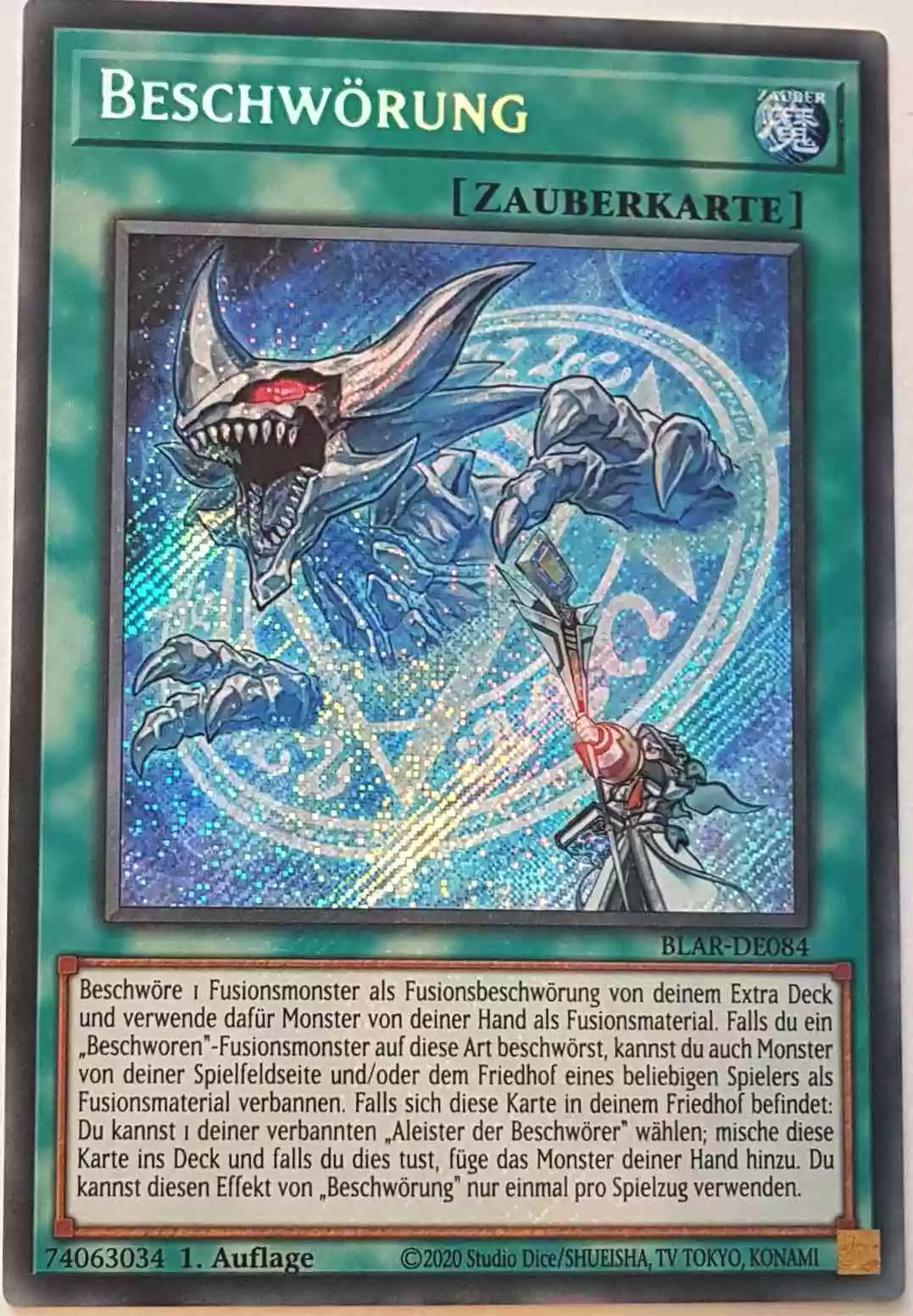 Beschwörung BLAR-DE084 ist in Secret Rare Yu-Gi-Oh Karte aus Battles of Legend: Armageddon 1.Auflage