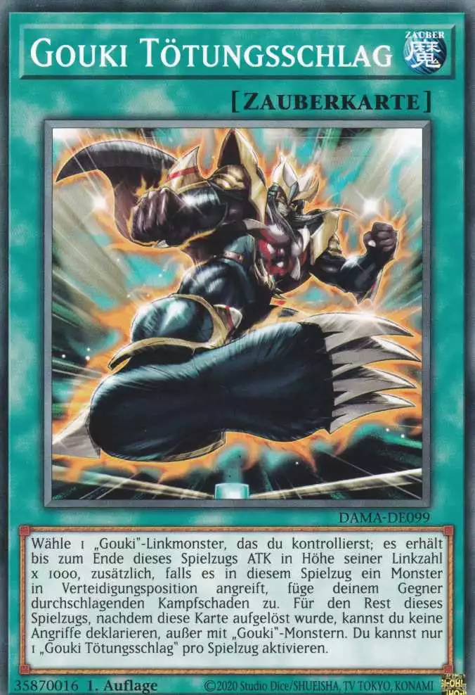 Gouki Tötungsschlag DAMA-DE099 ist in Common Yu-Gi-Oh Karte aus Dawn of Majesty 1.Auflage