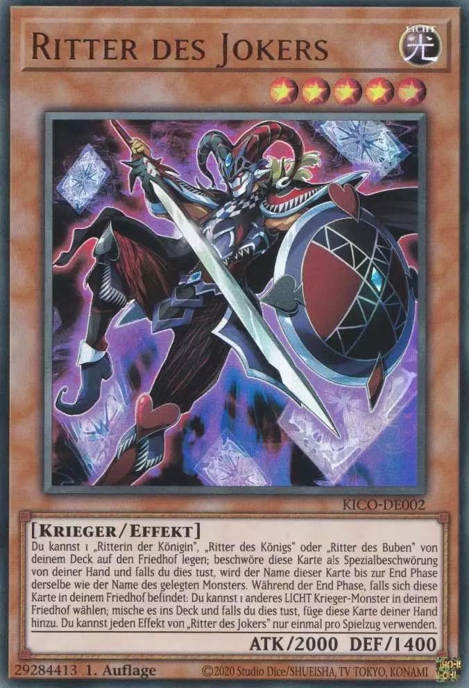 Ritter des Jokers KICO-DE002 ist in Ultra Rare Yu-Gi-Oh Karte aus King's Court 1.Auflage