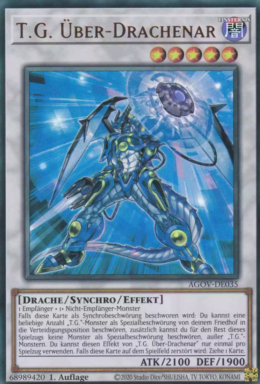 T.G. Über-Drachenar AGOV-DE035 ist in Ultra Rare Yu-Gi-Oh Karte aus Age of Overlord 1.Auflage