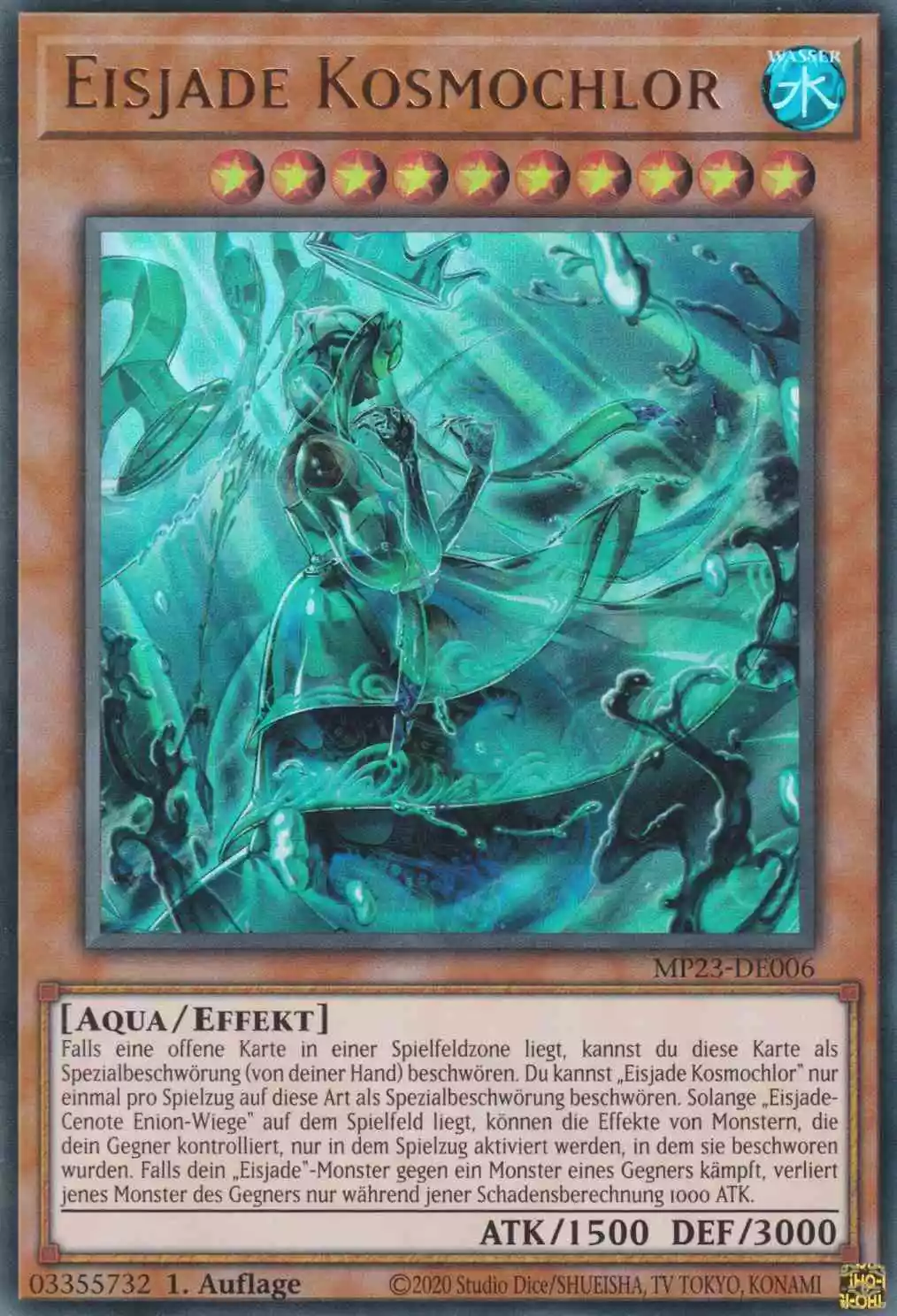 Eisjade Kosmochlor MP23-DE006 ist in Ultra Rare Yu-Gi-Oh Karte aus 25th Anniversary Tin Dueling Heroes 1.Auflage