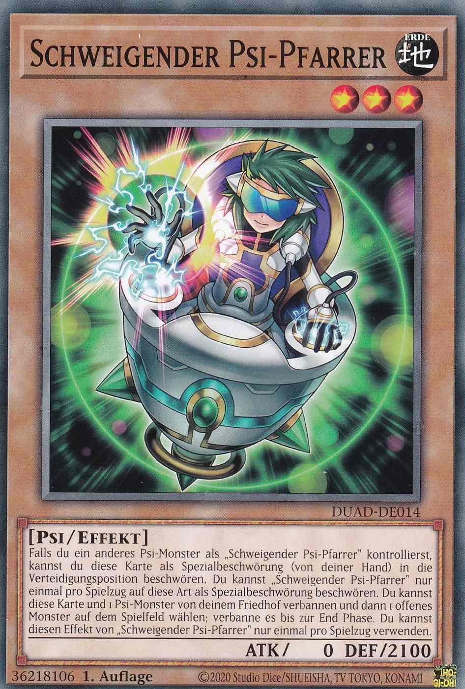 Schweigender Psi-Pfarrer DUAD-DE014 ist in Common Yu-Gi-Oh Karte aus Duelist’s Advance 1.Auflage
