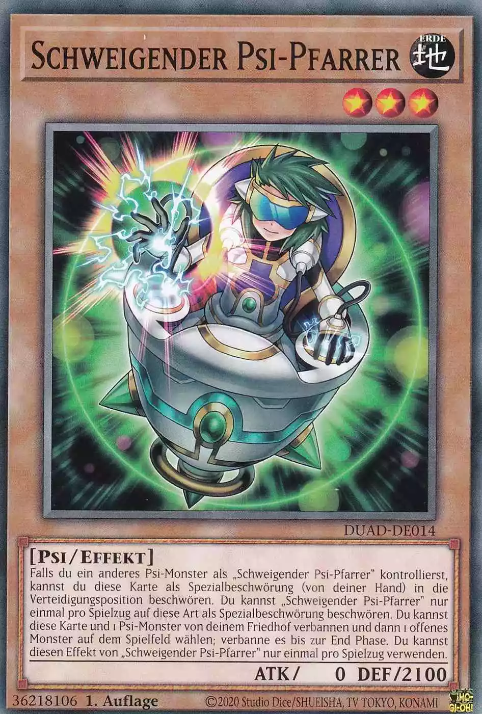 Schweigender Psi-Pfarrer DUAD-DE014 ist in Common Yu-Gi-Oh Karte aus Duelist’s Advance 1.Auflage