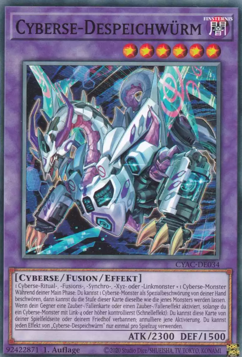 Cyberse-Despeichwürm CYAC-DE034 ist in Common Yu-Gi-Oh Karte aus Cyberstorm Access 1.Auflage