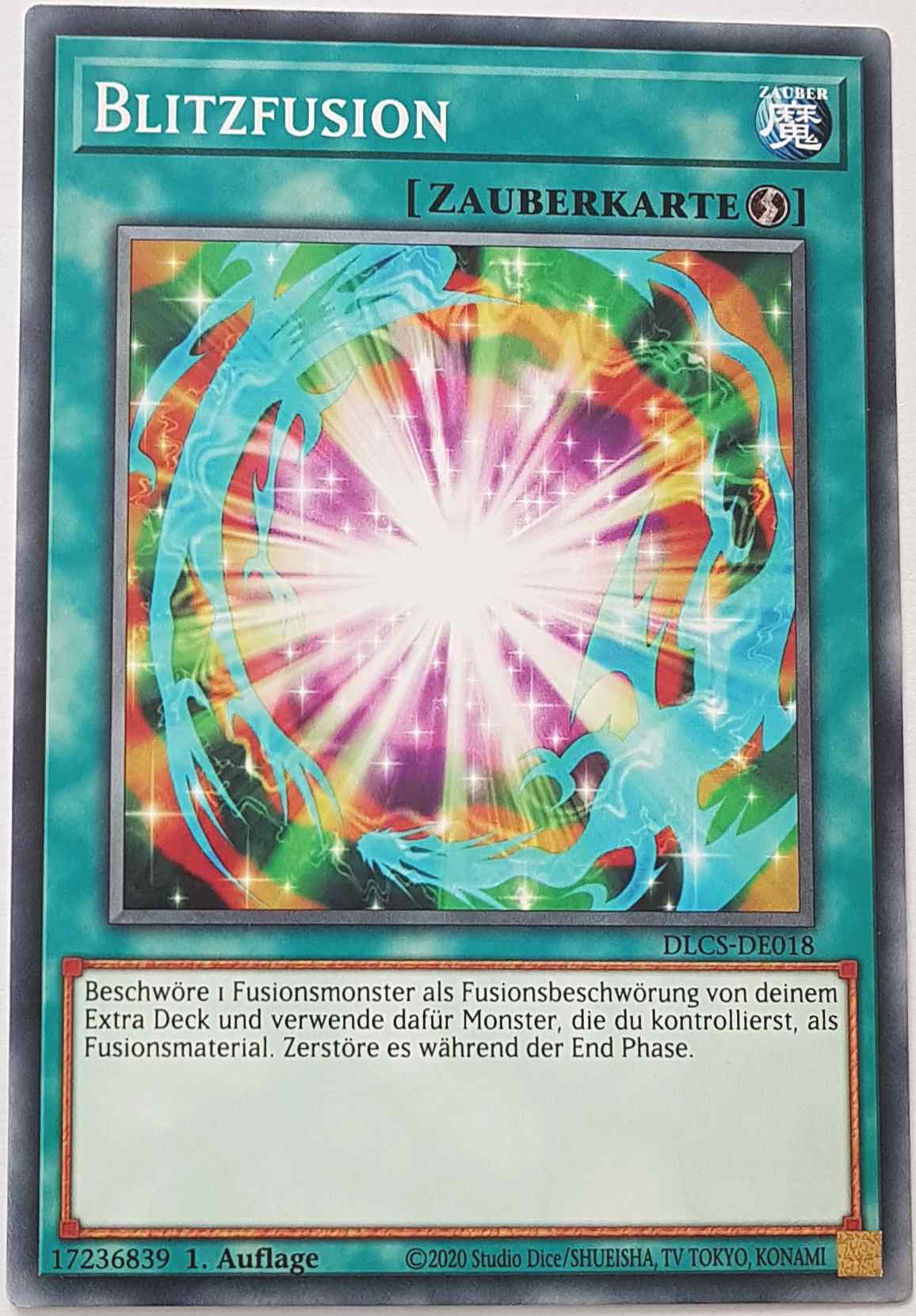 Blitzfusion DLCS-DE018 ist in Common Yu-Gi-Oh Karte aus Dragons of Legend The Complete Series 1.Auflage