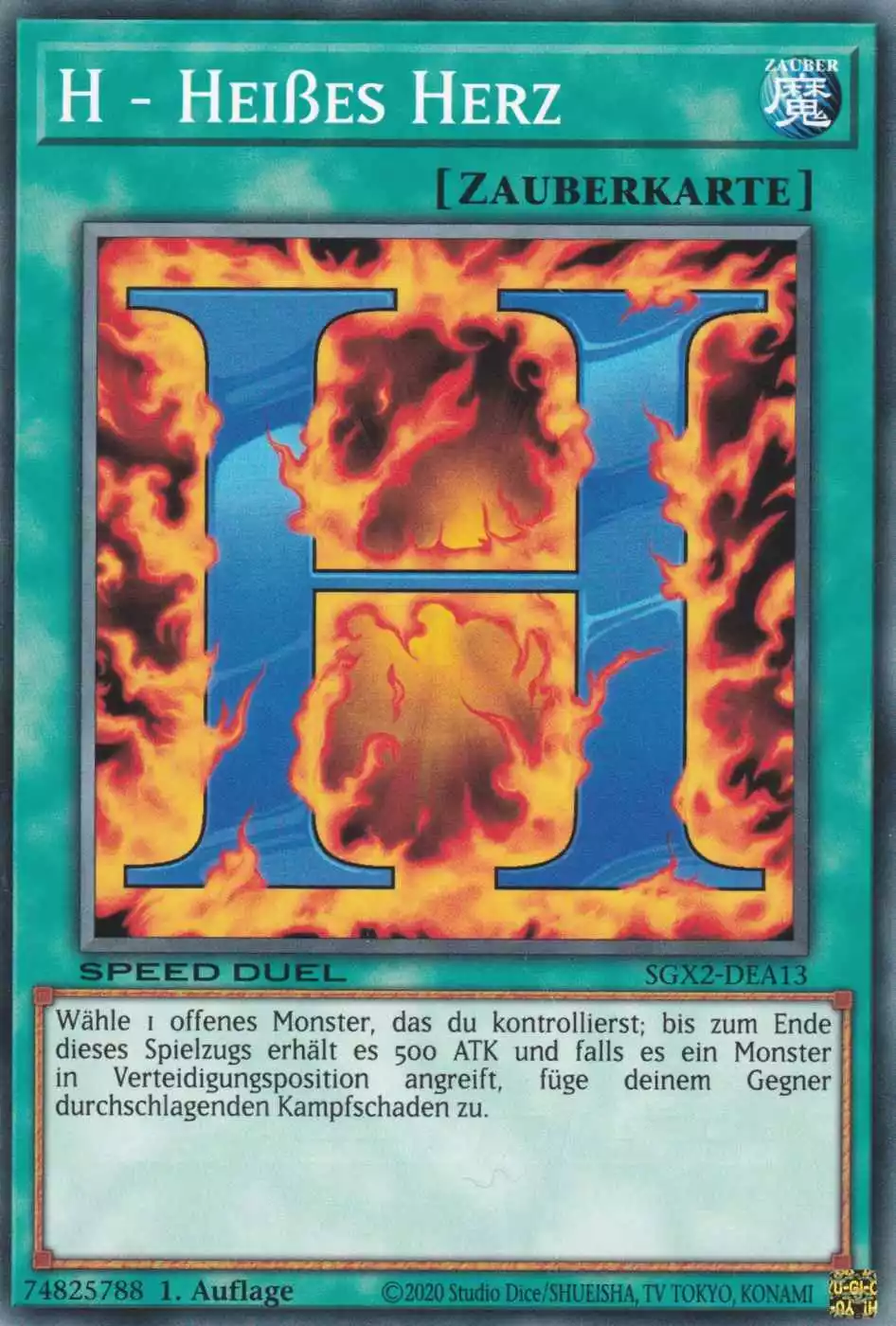 H - Heißes Herz SGX2-DEA13 ist in Common Yu-Gi-Oh Karte aus Speed Duel GX: Midterm Paradox 1.Auflage