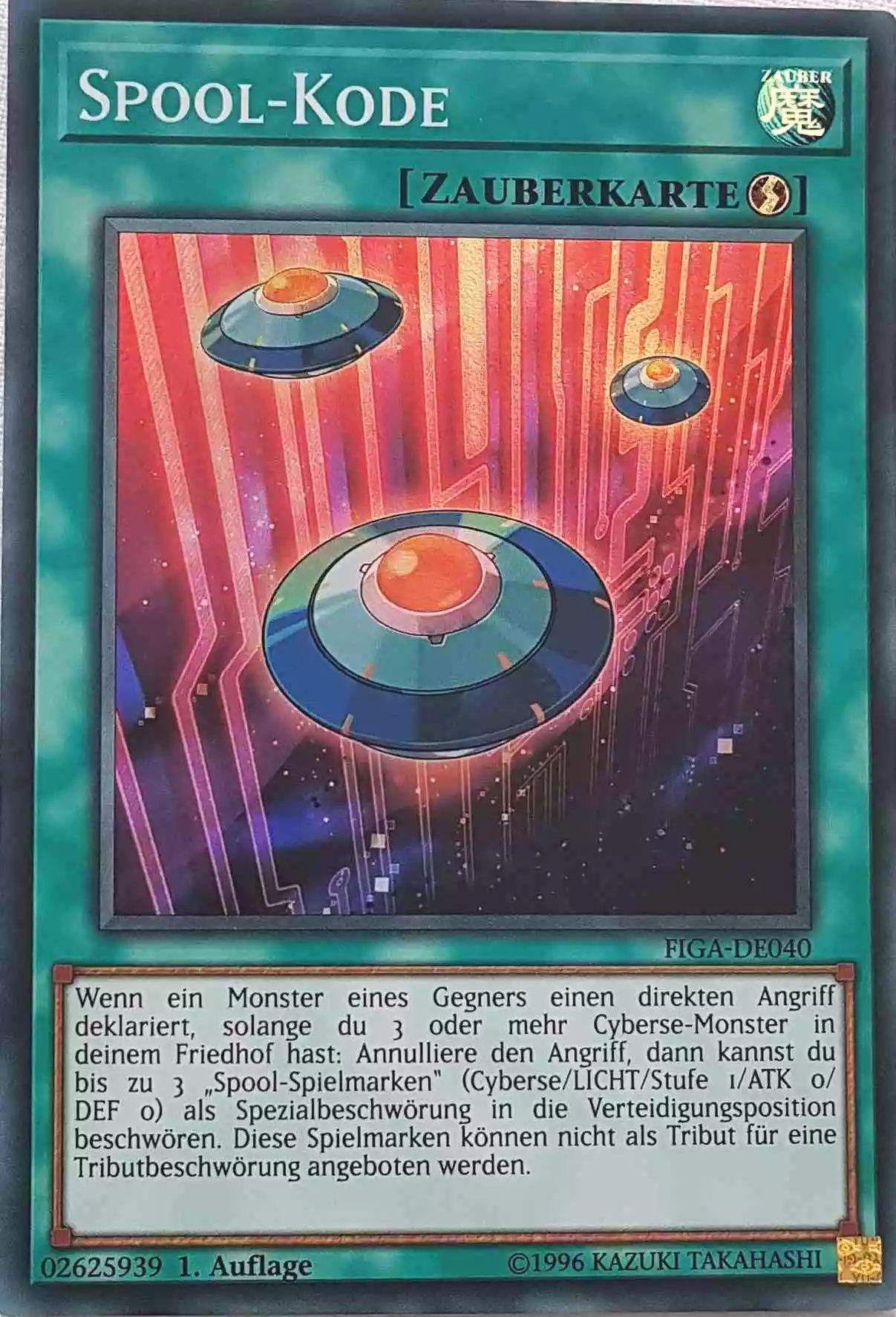 figa-de040-spool-kode-super-rare Spool-Kode FIGA-DE040 ist in Super Rare Yu-Gi-Oh Karte aus Fists of the Gadgets 1.Auflage