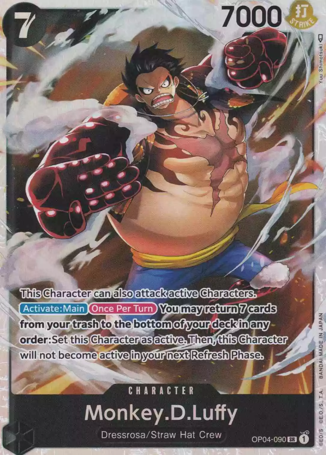 Monkey.D.Luffy OP04-090 ist in Super Rare. Die One Piece Karte ist aus Kingdoms Of Intrigue in Normal Art.