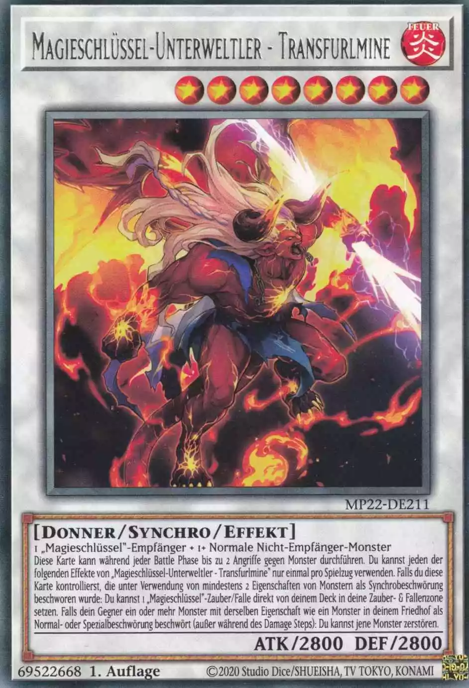 Magieschlüssel-Unterweltler - Transfurlmine MP22-DE211 ist in Rare Yu-Gi-Oh Karte aus Tin of the Pharaoh’s Gods 1.Auflage