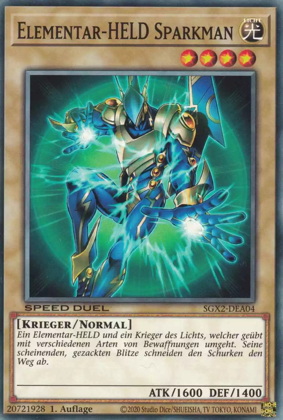 Elementar-HELD Sparkman SGX2-DEA04 ist in Common Yu-Gi-Oh Karte aus Speed Duel GX: Midterm Paradox 1.Auflage