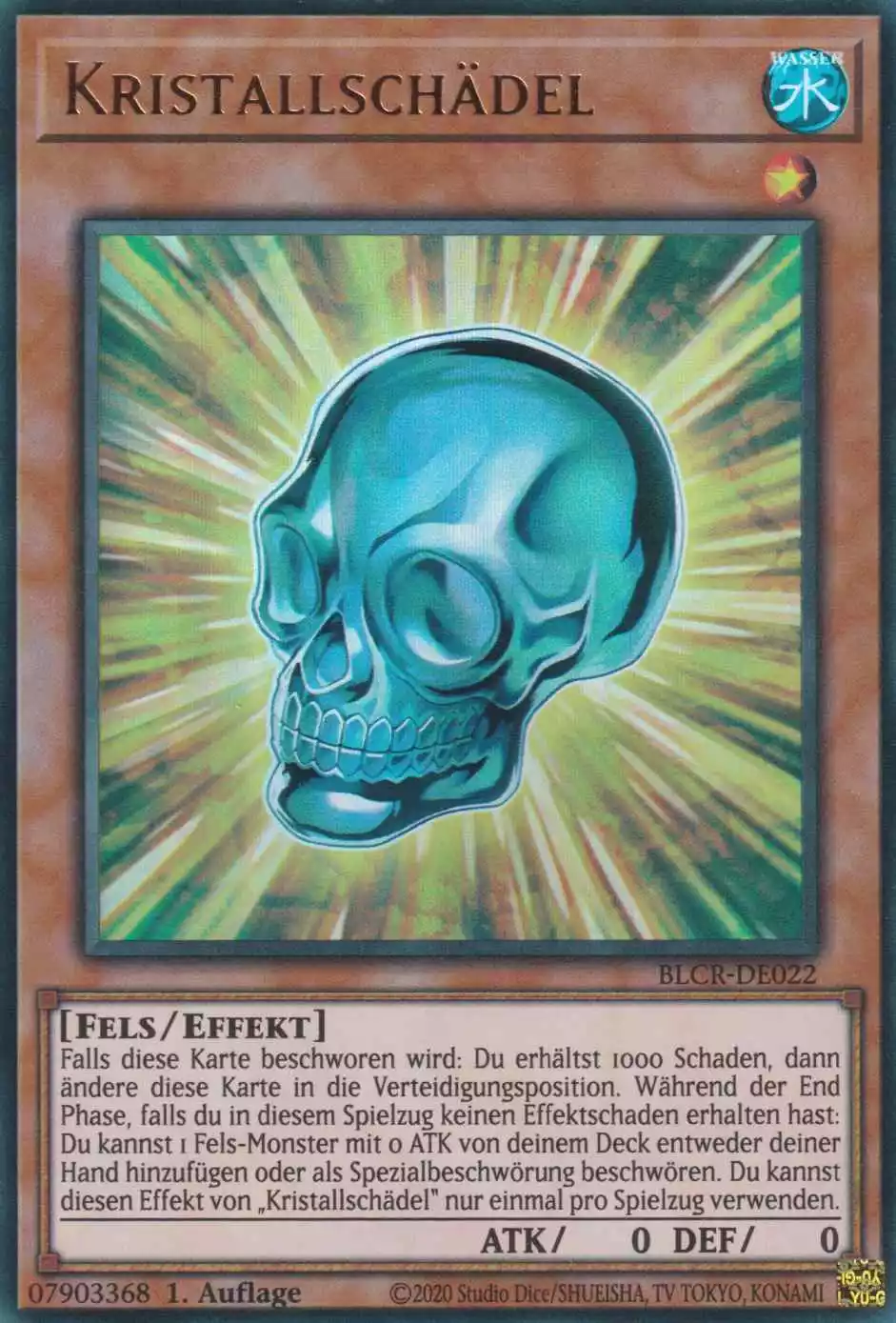 Kristallschädel BLCR-DE022 ist in Ultra Rare Yu-Gi-Oh Karte aus Battles of Legend Crystal Revenge 1.Auflage