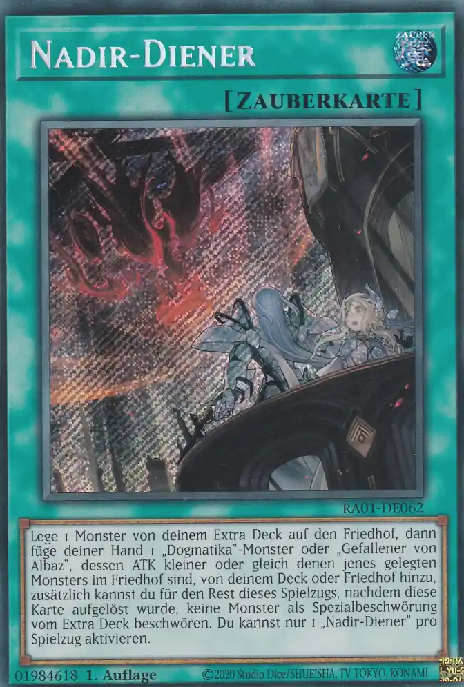 ra01-de062-scr-nadir-diener-secret-rare-25th-anniversary-rarity-collection Nadir-Diener RA01-DE062 ist in Secret Rare Yu-Gi-Oh Karte aus 25th Anniversary Rarity Collection 1.Auflage