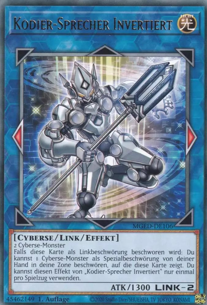 Kodier-Sprecher Invertiert MGED-DE106 ist in Rare Yu-Gi-Oh Karte aus Maximum Gold El Dorado 1.Auflage