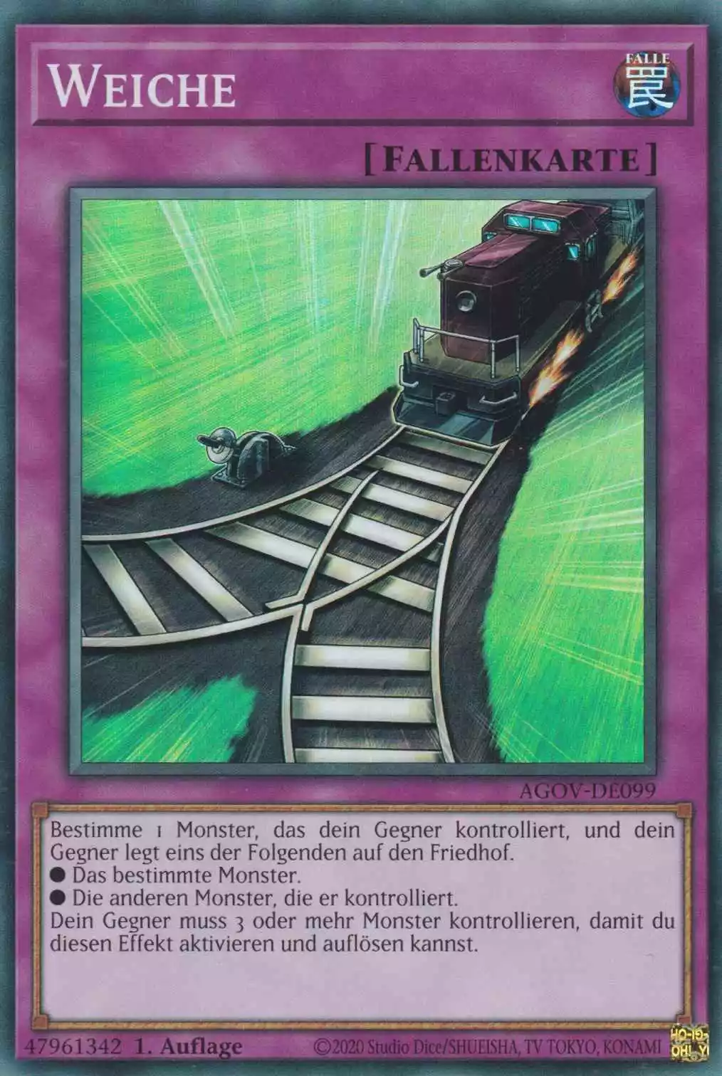 Weiche AGOV-DE099 ist in Super Rare Yu-Gi-Oh Karte aus Age of Overlord 1.Auflage