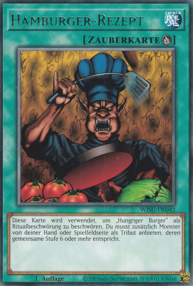 Hamburger-Rezept WISU-DE042 ist in Rare Yu-Gi-Oh Karte aus Wild Survivors 1.Auflage