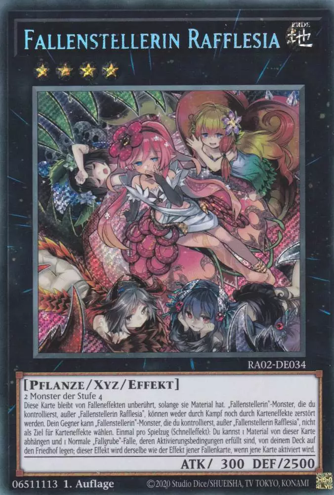 Fallenstellerin Rafflesia RA02-DE034 ist in Secret Rare Yu-Gi-Oh Karte aus 25th Anniversary Rarity Collection 2 1.Auflage