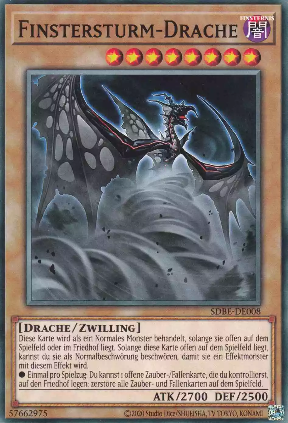 Finstersturm-Drache SDBE-DE008 ist in Common Yu-Gi-Oh Karte aus Saga of Blue-Eyes White Dragon unlimitiert