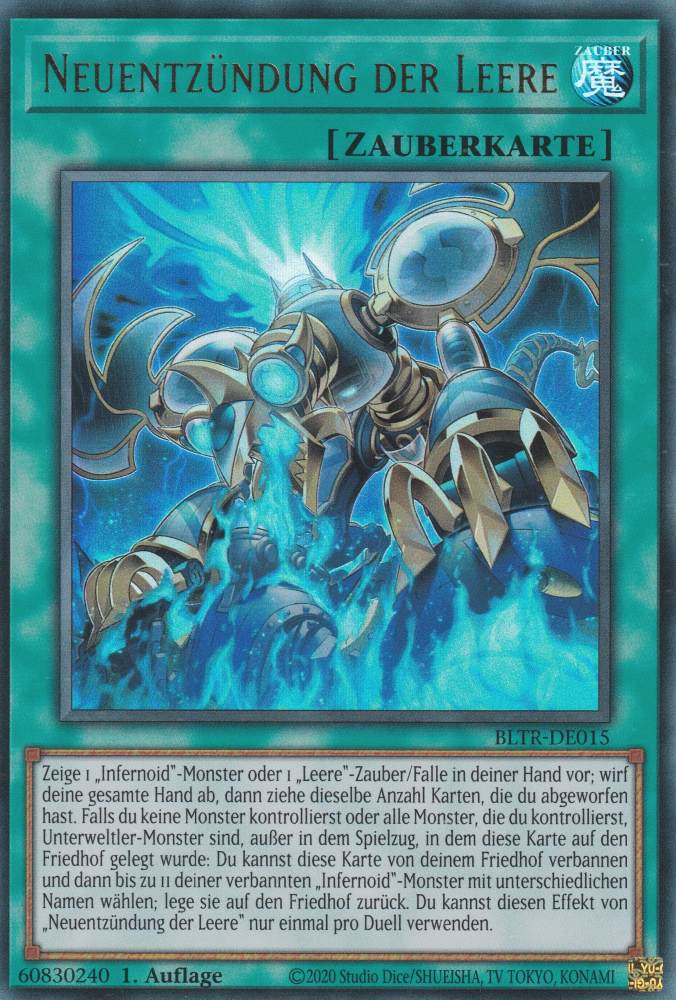 Neuentzündung der Leere BLTR-DE015 ist in Ultra Rare Yu-Gi-Oh Karte aus Battles of Legend Terminal Revenge 1.Auflage