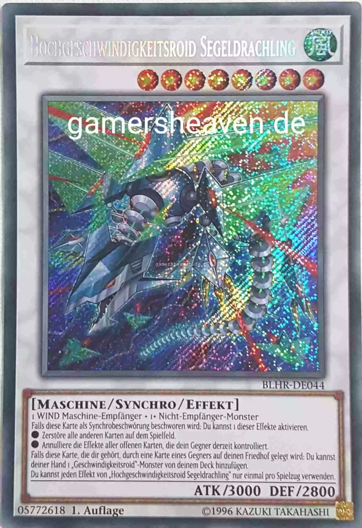 Hochgeschwindigkeitsroid Segeldrachling BLHR-DE044 ist in Secret Rare aus Battles of Legend: Hero's Revenge 1.Auflage