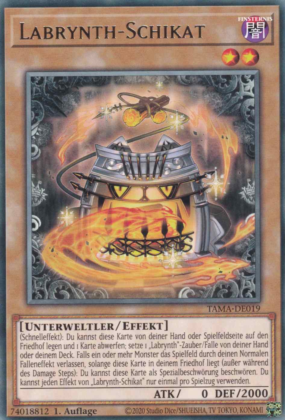 Labrynth-Schikat TAMA-DE019 ist in Rare Yu-Gi-Oh Karte aus Tactical Masters 1.Auflage