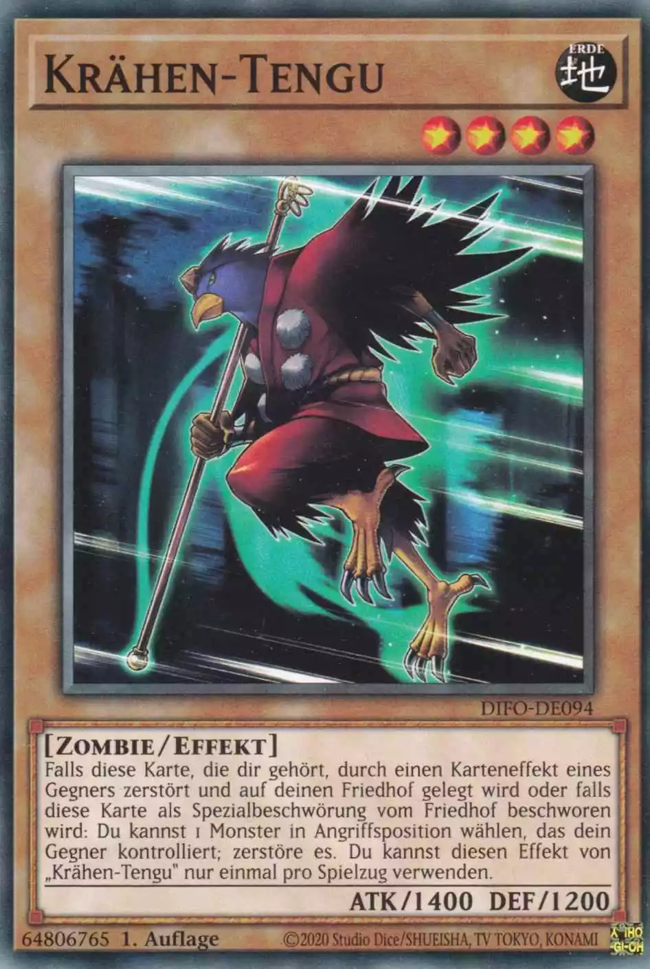 Krähen-Tengu DIFO-DE094 ist in Common Yu-Gi-Oh Karte aus Dimension Force 1.Auflage