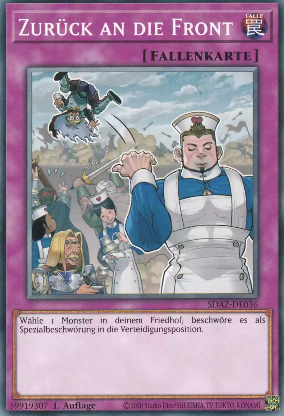 Zurück an die Front SDAZ-DE036 ist in Common Yu-Gi-Oh Karte aus Structure Deck Albaz Strike 1.Auflage