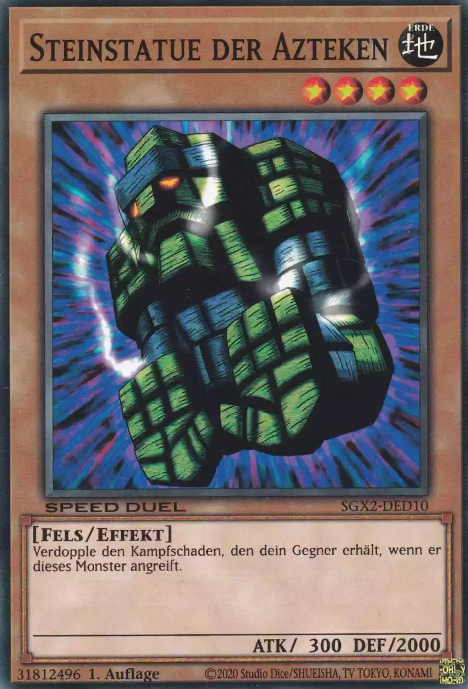 Steinstatue der Azteken SGX2-DED10 ist in Common Yu-Gi-Oh Karte aus Speed Duel GX: Midterm Paradox 1.Auflage