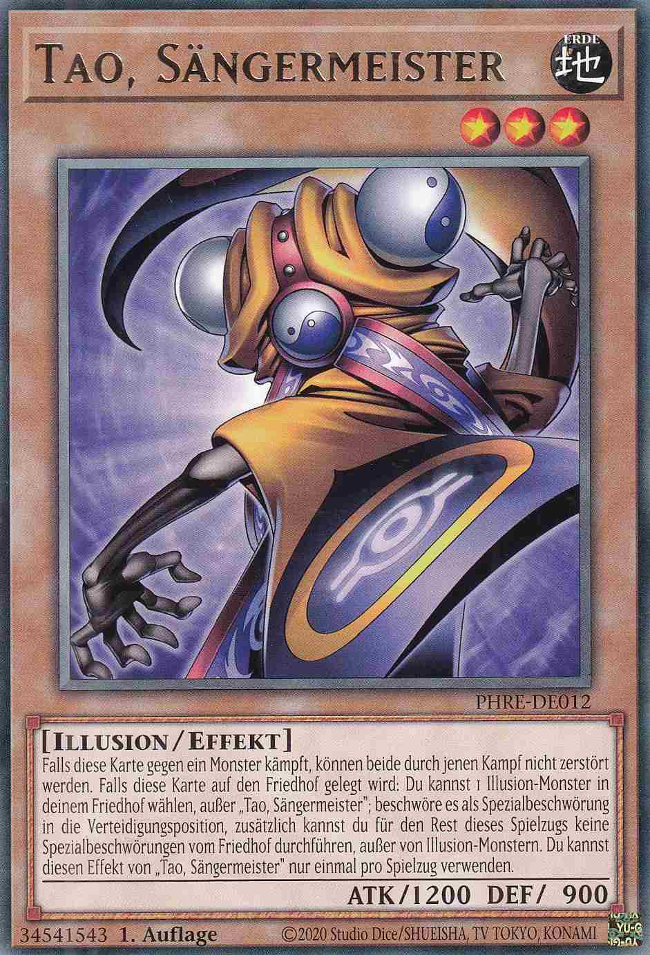 Tao, Sängermeister PHRE-DE012 ist in Rare Yu-Gi-Oh Karte aus Phantom Revenge 1.Auflage