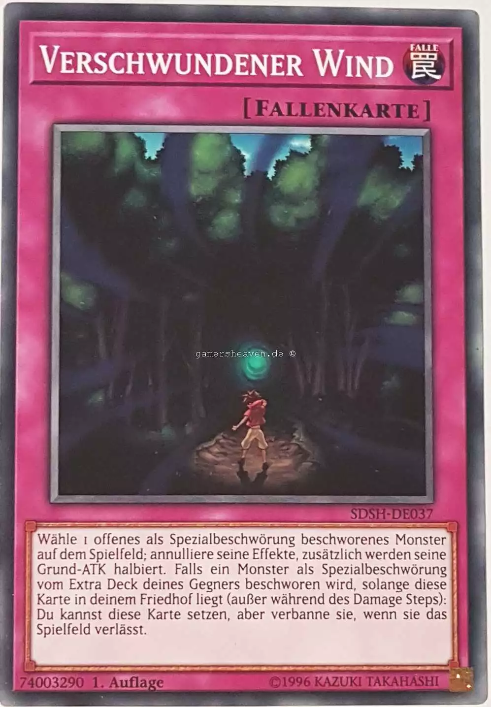 Verschwundener Wind SDSH-DE037 ist in Common Yu-Gi-Oh Karte aus Shaddoll Showdown 1.Auflage