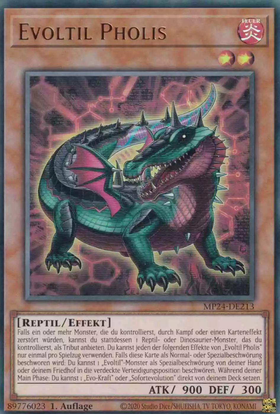 Evoltil Pholis Ultra Rare MP24-DE213 Yugioh Karte Evoltil Pholis MP24-DE213 ist in Ultra Rare Yu-Gi-Oh Karte aus 25th Anniversary Tin Dueling Mirrors 1.Auflage